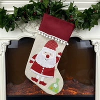 Temacd Božić Santa Snowman Bear Stocking Sock poklon torba Viseći dekor za zabavu