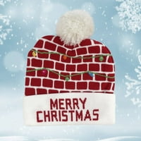 Božićni vuneni šešir ženski modni trend Ležerni vuneni loptički šešir sa LED lampicama komičnog šešira za psa