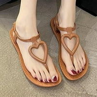 Clip Toe Flip Flops Ženske sandale Ljeto Novo Ljubav Ravne sandale College stil Otvoreno Ženske sandale