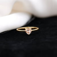 Prsten za morgatiire u obliku srca za žene, 14k žuto zlato, SAD 7.50