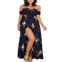 Colisha Dame Loose Beach Sandress casual cvjetni print maxi haljine seksi elastična duga haljina