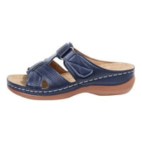 Ženske ljetne slajdes Sandale casual stil klinove cipele Udobni anketi na otvorenom smeđe sandale za