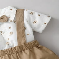 Dojenčad za bebe Boys Ljetne kratke hlače Outfits Tiger Print kratkih rukava s kratkim rukavima postavljeni
