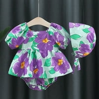 Toddler Baby Girls cvjetni leđa ruffled rodper haljina rođendanska zabava reproducirana odjeća sa sunčanim