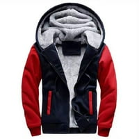 Muškarci Fleece Jacket Fashion Plus baršunast Debela topla kapuljača Zimska baseball uniform crvena