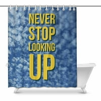 Inspirativni citat Nikad ne prestanite da gledate u dekoru plavog neba vodootporne poliesterne tkanine