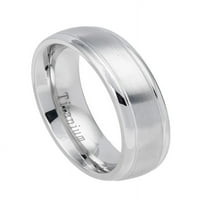 Bijeli titanijumski korak svušeni četkica za četkicu za vjenčani prsten za muškarce ili dame