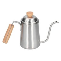 Ymiko kapa za kafu, 650ml Kava za kafu od nehrđajućeg čelika dugačak gusto kotlet sa drvenom ručicom,