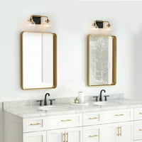 Moderna 2-lagana crna zlatna kupaonica ispraznost svijetlo rebrasta staklena zidna Sconce - L 14 W 6,5