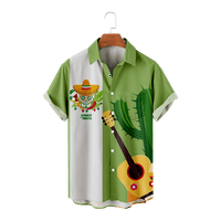 Havajske košulje za muškarce i dječake Cinco de Mayo Skull Ispis Regular Fit Casual Chort rukava-dolje