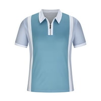 Muška majica Cleance Plus Veličina Casual Stripes Zip Organiswown Pulover patentni zatvarač s kratkim