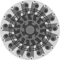 Ahgly Company u zatvorenom okruglom uzorku platinasto srebrno sive prostirke, 8 'krug