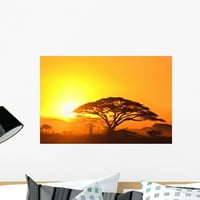 Zalazak sunca Serengeti Zidni mural Wallmonkeys Ogulja i palica Graphic WM328547