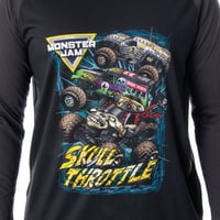 Monster Jam Muška lubanja Throttle Monster Truck majica i hlače Padžama set