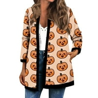 GDFUN ženska halloween pada i zimska modna ležerna kasurna jakna s dugim rukavima - zip up hoodie zip up dukseve za žene