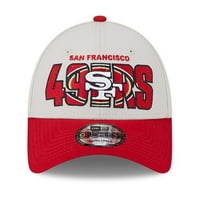 Muški novi Era Scarelet Scarlet San Francisco 49ers NFL Nacrt 9FORTY podesivi šešir - OSFA