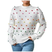 Cardigan džemperi za žene Moderna fit džemper Cardigan za odmor Crew Crkice Dumpet White XL