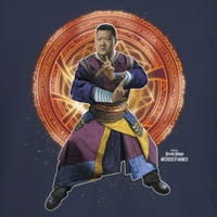 Junior's Marvel doktor čudno u multiverse od ludila Wong u akciji Grafički tee mornarsko plavo veliko