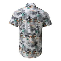 Muškarci Hawaii Print Majica Muškarci Proljeće Summer Casual Tropical Gumb Gore Top Ispisana majica
