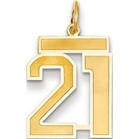 14k žuto zlato satensko saten broj šarm izrađen u Sjedinjenim Državama LSM21