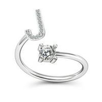 Početni prstenovi za zglob i broš popij srebrni slovo abecede Podesivi prsten za ženska djevojka nakit