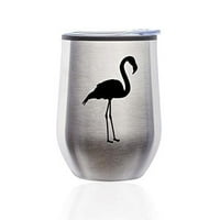 Nepredledana vina Tumbler kafe putni škrgula stakla sa poklopcem flamingo