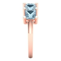 2. CT sjajna princeza simulirana plavi dijamant 18k 18K ružičasto zlato vječnost bend sz 9