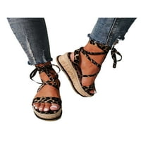 Žene Peep toe platforme sandale za vezanje čipke za gledanje Ljetne cipele na otvorenom