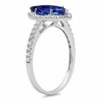 2. CT Sjajno markiza Clear Simulirani dijamant 18k bijeli zlatni halo pasijans sa Accenting prstenom