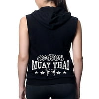 Junior's Muay Thai zvijezde crno-bez rukava runa sa patentnim zatvaračem Dukserica Velika crna