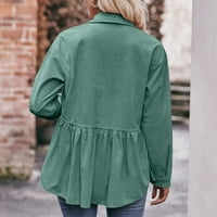 Ženska košulja za košulje s dugim rukavima s dugim rukavima Casual Overselizirani vrh sa džepovima Cardigan Green XL