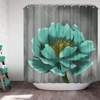 Teal Siva cvjetna zavjesa za tuširanje vintage cvjetni lotos cvijeće poliesterska tkanina vodootporna