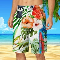 Muški havajske kratke hlače Grafički ispis Ležerne ljetne kratke hlače sa džepom zelene veličine m