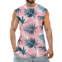 Muški vrhovi tenka Proljeće ljeto Slobodno vrijeme i fitness Hawaii Print bez rukava Muški majice Donja