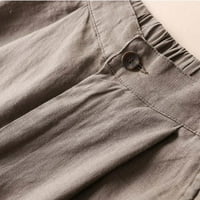 Vivianyo HD Žene duge hlače plus čišćenje veličine Ženska puna boja Ležerni osjećaj padajućeg gumba
