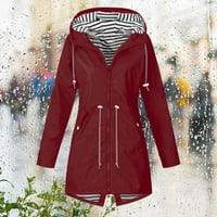 Yanhoo ženske lagane jakne Windbreaker vodootporni kaputi za kišu zip up jakne sa kapuljačom plus veličina