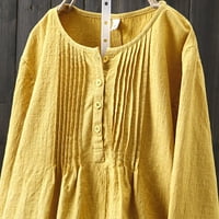 Cuoff ženske modne bluze košulje jesen zima casual solid preklopi okrugli vrat dugi rukav plus veličina