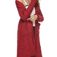 Ženski kaput od krznenog krzna, kardigan s dugim rukavima, lažna jakna od pelta crvena
