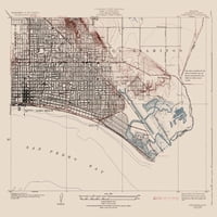 Mapa Topo - Long Beach California Quad - USGS - 29. - Sjajni satenski papir