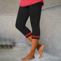 Žene Sve sezone tiskane elastične tanke casual ratped hlače gamaše visoke struke joge gamaše sa džepovima