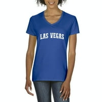 Arti - Ženska majica V-izrez kratki rukav, do žena Veličina 3xl - Las Vegas Nevada