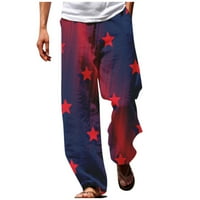 Hanas muške hlače Ravna američka Dan nezavisnosti 3D Štampane modne kreativne ležerne hlače vino m