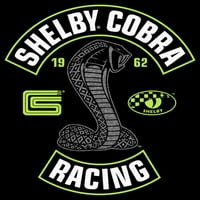 Muške Shelby Cobra Crno-bijeli utrka Logo Grafički tee crni medij