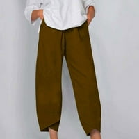 Gathrrgyp pantalone za žensko čišćenje, ženske ležerne čvrste hlače Udobne elastične hlače na plažima