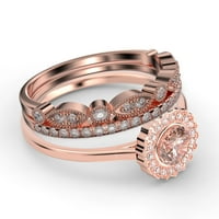 Prekrasan 2. ručni prsten za ručni rez i dijamantni moissanitni prsten, cvjetni halo vjenčani prsten,