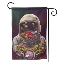 Astronaut univerzum za sadnju vrtne zastave Dvostrane, seoska kuća za odmor za odmor na otvorenom znakovnic