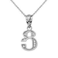 Bijelo zlato Armenska abeceda Diamond Početna Tsu Privjesak ogrlica: 10k privjesak sa lancem od 22