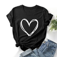 Auroural Ljetne majice Modne žene Valentinovo Ispiši kratki rukav majica Novelty grafički vrhovi