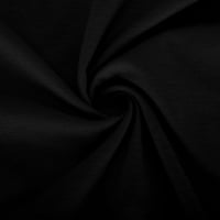 Funicet ženska modna casual boja dugih rukava nepravilna košulja za okrugle vrat postavljena crne s