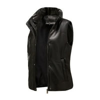 Ljetna ušteda odjeća Loopsun Ženske zimske kapute, ženski džepni prsluk kaput kratka jakna zimskog kožnog